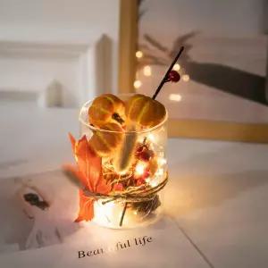 아트박스/플라워트리 호박 모형 센터피스 LED 어텀유리화병set 15cm (DIY)