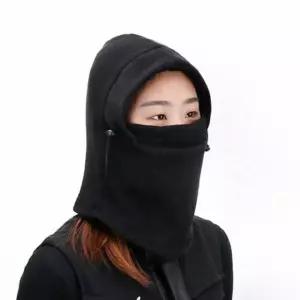 기모 안감 방한 넥워머 후드형 얼굴 보온 바라클라바 검정
