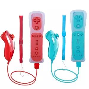 Wii 리모컨 U 콘솔(빨간색과 파란색)과 호환되는 무선 컨트롤러 2팩 업그레이드