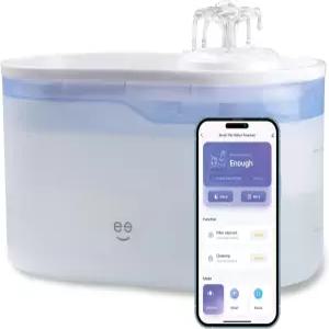 Geni PetConnect 2.6L 스마트 반려동물 급수대 고양이와 반려견을 위한 자동 여과 물그릇 Wi-Fi 제어