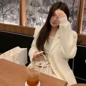 헐크 여친 여성용 하프 모직 자켓 보이고 도톰해 코트 정장 보이는 기장 KKE1