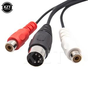 MIDI DIN 5P 남성 2 RCA 포노 여성 소켓 잭 MF 오디오 케이블 0.5M CD 플레이어 용 커넥터 증폭기 어댑터