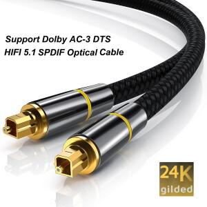 HIFI 5.1 디지털 SPDIF 광섬유 Toslink 광 오디오 케이블 1.5m 3m 5m 10m TV 박스 PS4 스피커 와이어 사운
