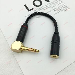 Hifi 앵글 4.4mm 5 극 밸런스드 수-2.5 3.5 변환 단결정 구리 이어폰 케이블 오디오 잭