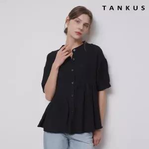 [롯데백화점]탱커스 차이나 칼라 언발란스 플레어 반팔 버튼 블라우스 (TX2BL054L0)