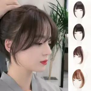 붙임머리 여우가발 여신 앞머리 가발 고데기 정수리가