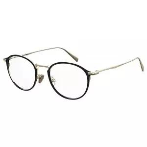 Levi's 남성용 LV 5001 타원형 처방 안경 프레임, 매트 블랙 골드