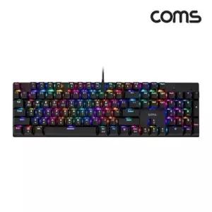 USB 게이밍 기계식 키보드 RGB 적축 레인보우 LED