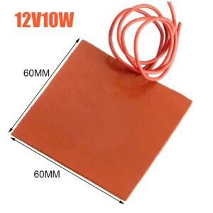 실리콘 가열 패드 사각형 고무 와이어 방수 10W 60X60MM 매트 양봉가 히터 12V