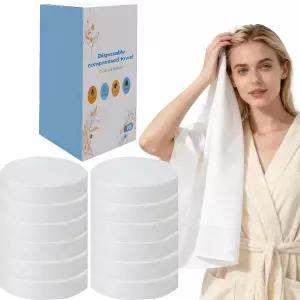 10-PCS 여행 및 하이킹 초대형 일회용 압축 목욕 타월 - 70×140cm 헹굼 없음 빠른 건조 위생적이며 캠핑