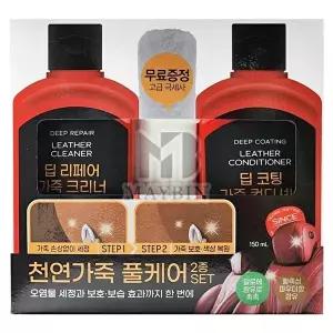 고품질 TBZ 천연가죽 세정 코팅 풀케어 2종세트 자동차세차용품 자동차가죽크리너 WFM3W8R