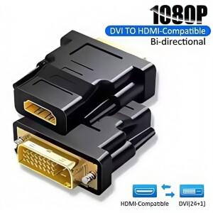 양방향 DVI-HDMI 어댑터(남성-여성) - 플스호환  노트북  TV 박스  프로젝터  모니터 등을 위한 1080P HD