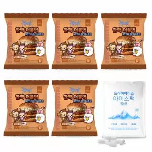 한맥 더블벅 햄버거 210g x 5개입 + 드라이아이스 아이스팩 포함 / 간편식 냉동 햄버거 세트
