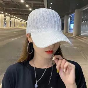 [콩심팥심]펄 니트 캡모자 여름 여성 펄 캐주얼 야구 쿨 반짝이 볼캡