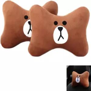체리쉬 카 넥 베개 - 2팩 귀여운 곰 머리 받침대 지지 쿠션 부드럽고 편안한 카시트 액세서리 자동차 및