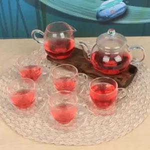 [이츠유_65]손잡이잔 유리 다기세트 주전자 5인 350ml