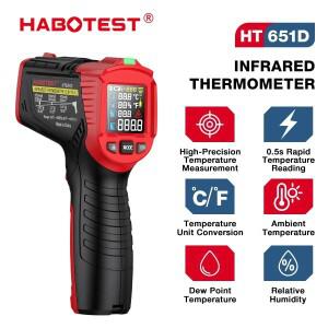 HABOTEST HT651D 적외선 온도계 레이저 측정기 -50-800 ℃ 비접촉 산업용