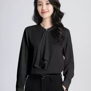 YAMANMAN 여성 타이블라우스 실크블라우스 오피스 데일리 셔츠