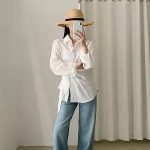 SONOVA 쏘노바 여성 랩 셔츠 허리스트랩 블라우스 여리핏 슬림핏 봄신상 데일리 셔츠