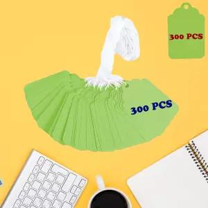 Amlits Green 300Pcs 매트 태그 끈 마킹 상품 행 크리스마스 선물 보석 의류 차고 야드 럼주 세일 용품