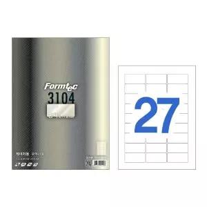 N 라벨지 바코드용 광택 27칸 20매 LA-3104 폼텍