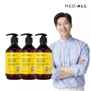 메디올 탈모완화 비듬각질개선 약산성 샴푸 우디허발 480ml 3개