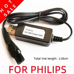 USB 케이블 15V 면도기 어댑터 HQ8505 필립스 S5000 S9911 S9731 용 전원 충전기