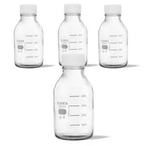 내열 눈금 유리병 열탕 유리 강화 밀폐 용기 유리병 500ml 4개