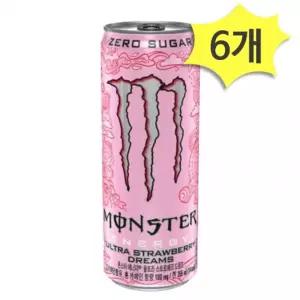 몬스터 에너지 캔음료 울트라 스트로베리 드림즈 355ml x 6개 에너지드링크 탄산음료 몬스터에너지