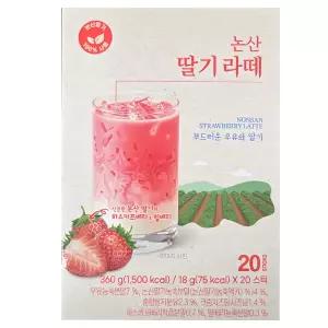꽃샘 논산딸기 라떼 18gX20스틱 딸기라떼