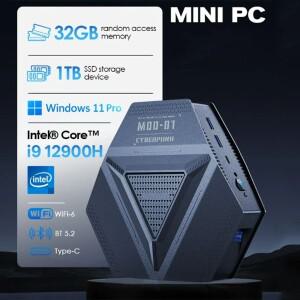 미니 PC 인텔 코어 i9 12900H 게이밍 컴퓨터 윈도우11 2*RJ45 2.5G 4*USB3.2 HD DP 타입-C 썬더볼트 4 M.2