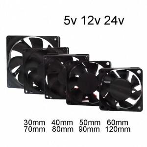 DC 12v 24v 5v 슬리브 베어링 브러시리스 모터 장식이있는 산업용 냉각 팬 미니 조용한 Ventilador 120mm 8