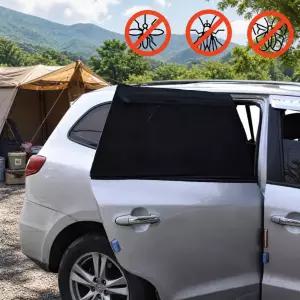 국산 자동차 모기장 차박 창문커버 뒷좌석 2P세트 차량용방충망 햇빛가리개 간편설치