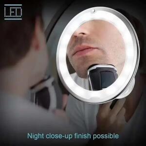 360도 회전 화장 거울 10배 확대 벽걸이형 LED 조명 터치 컨트롤