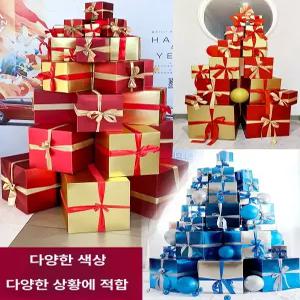 크리스마스 선물 상자 포장지 원형 케익 일러스트 답례품 쿠키박스