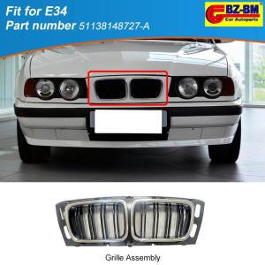 BMW E34 5 자동차 부품 센터 그릴용 전기 도금/블랙 전면 라디에이터 와이드 51138148727-A