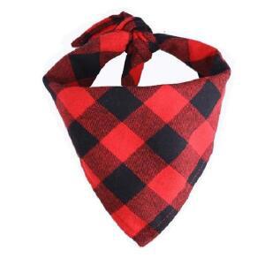 클래식 레드 블랙 격자 무늬 애완견 개 두건 고양이 강아지 스카프 호환 동물 Neckerchief 타액 수건