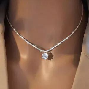 LOUTF 1CT 스파클링 럭셔리 Moissanite 다이아몬드 화이트 펜던트 목걸이 여성용 925 스털링 실버 고품질