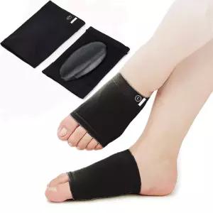 2Pcs 아치 지지 슬리브 밴드 압박 브레이스 쿠션 젤 풋 패드 안쪽으로 평평한 발 발바닥 근막염 힐 스퍼스