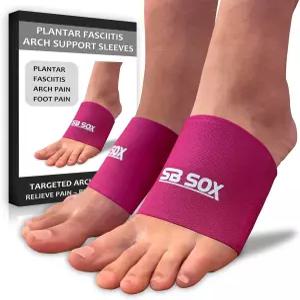 발바닥 근막염 완화를 위한 SB SOX 아치 지지대 슬리브 1쌍 - 발 압박 및 일상적인 사용을