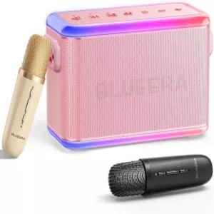 블루에라 60W 노래방 기계 무선 마이크 2개 포함 휴대용 블루투스 스피커 파티 홈 야외용 TWS/TF