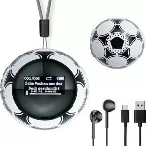 용 64GB MP3 플레이어 블루투스 5.0 탑재 미니 축구공 음악 스피커 FM 라디오 녹음 및 만보계 기능 지원
