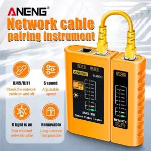 ANENG M469D 케이블 랜 테스터 네트워크 RJ45 RJ11 RJ12 CAT5 UTP 1PC Yellow