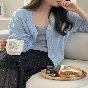 뱀부 V넥 썸머 가디건 87864 빅사이즈 여성의류