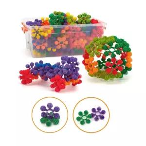 유치원 놀이 꽃모양 무지개 블록 150pcs 아기 여아 수학적사고