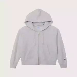 champion 여성 베이직 스몰 로고 후드 집업 Grey