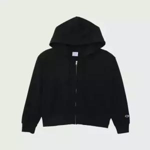 champion 여성 베이직 스몰 로고 후드 집업 Black