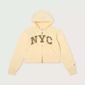champion 여성 NYC 크롭 후드 집업 Cream