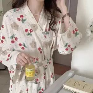 원피스목욕가운 여성 사계절 얇은 예쁜 빅사이즈 목욕 샤워 로브 가운