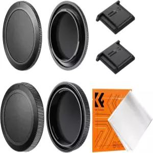 K F 콘셉트 RF 마운트 리어 렌즈 캡 바디 커버 핫 슈 키트 백 캐논 EOS R50 R10 R8 R7 R6 II R5C R3 RP용